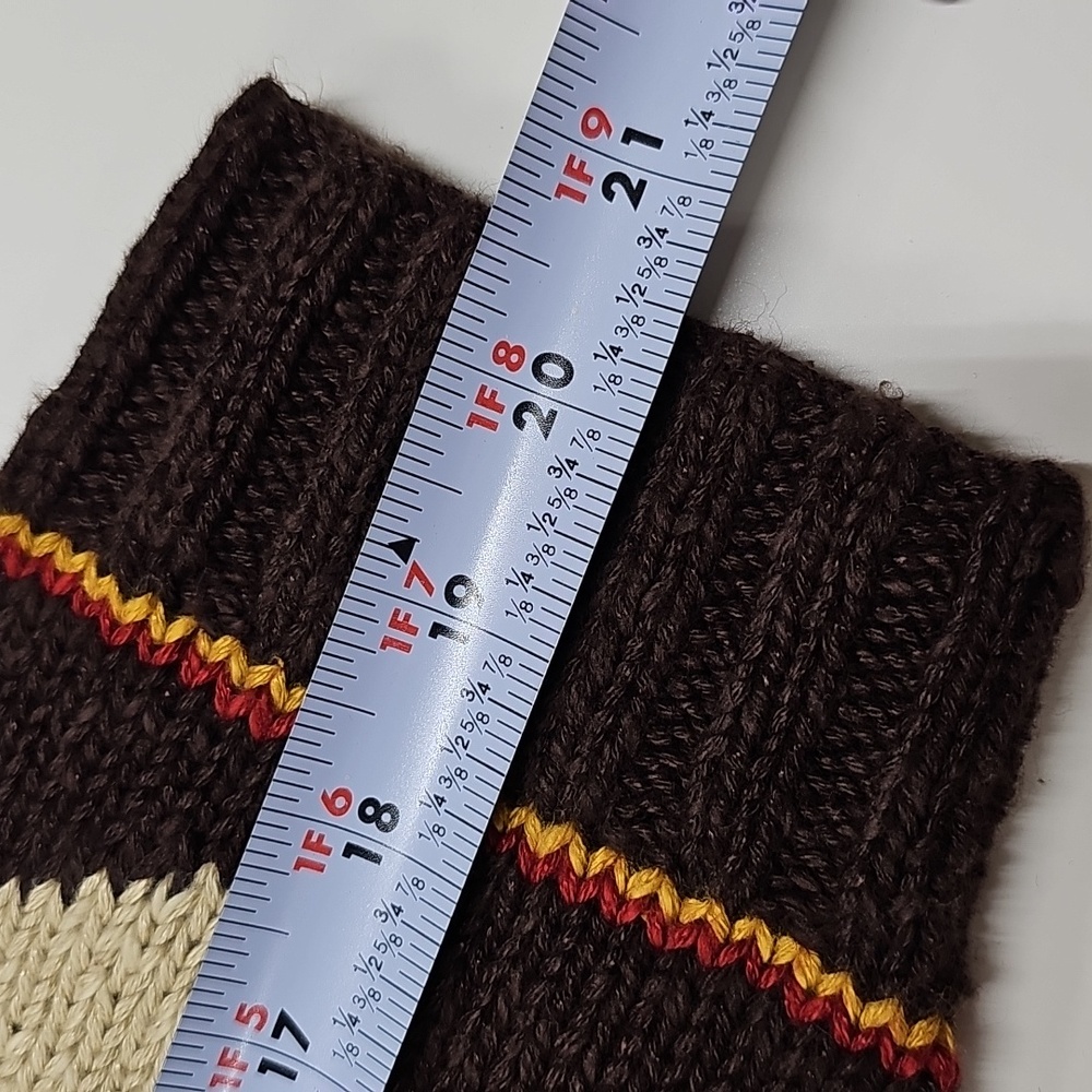 Vtg Lauren Ralph Lauren Brown Mock Neck Southwest Hand Knit Sweater Sz L, NEW - Picture 8 of 10